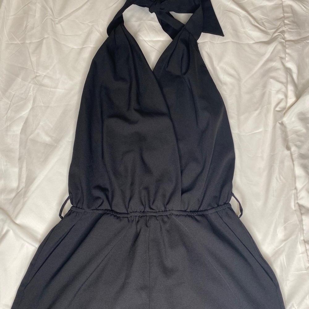 Black Halter/Shorts Romper